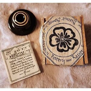 Ceramic Biscuit/Butter Stamp 2.5" Gosforth Pottery‎ Flower Made In  UK